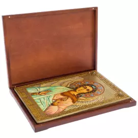 Gift icon made of stained oak "Guardian Angel"