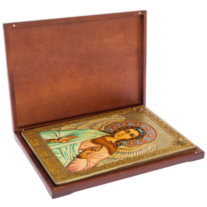 Gift icon made of stained oak "Guardian Angel"