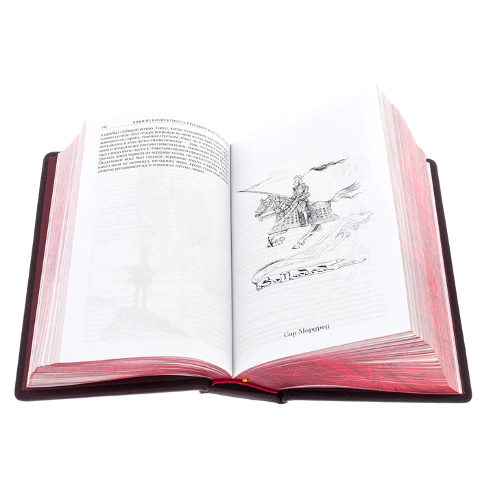 Leather-bound book "Collected Works" by Mark Twain