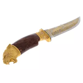 Нож "Снежный барс" с эмалями, Златоуст