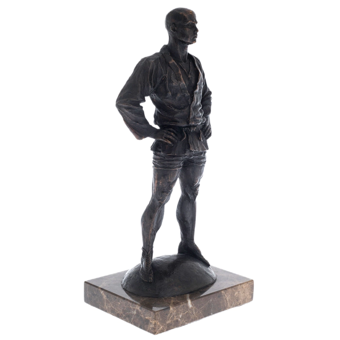 The author's bronze sculpture "Oshchepkov Vasily Sergeevich" on a marble stand