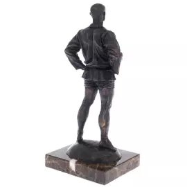 The author's bronze sculpture "Oshchepkov Vasily Sergeevich" on a marble stand