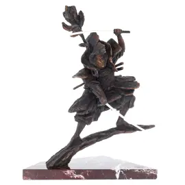 Авторская скульптура из бронзы "Катана мастер" на мраморной подставке