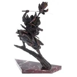 Авторская скульптура из бронзы "Катана мастер" на мраморной подставке