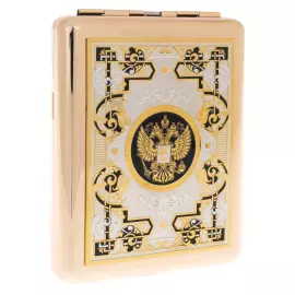 Портсигар "Герб РФ" с эмалями,  Златоуст