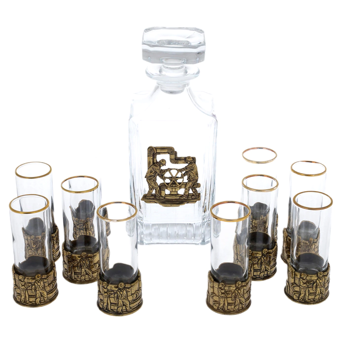 A set for vodka "Gazovik. Timeless" for 10 people, in a gift box