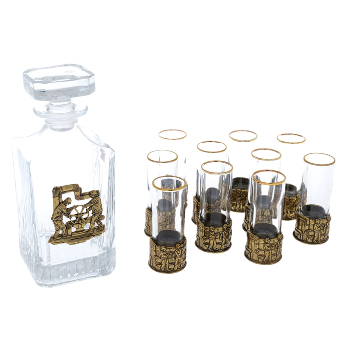 A set for vodka "Gazovik. Timeless" for 10 people, in a gift box