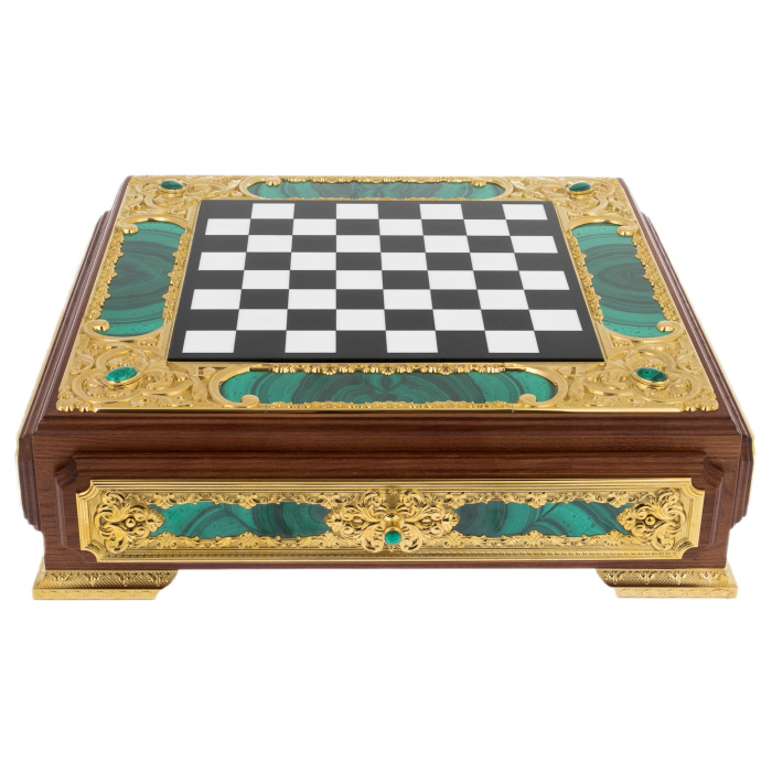 Chess made of marble and malachite "Status" Zlatoust