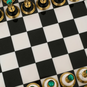 Chess made of marble and malachite "Status" Zlatoust