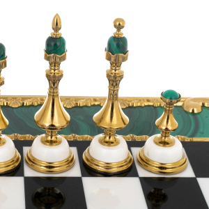 Chess made of marble and malachite "Status" Zlatoust