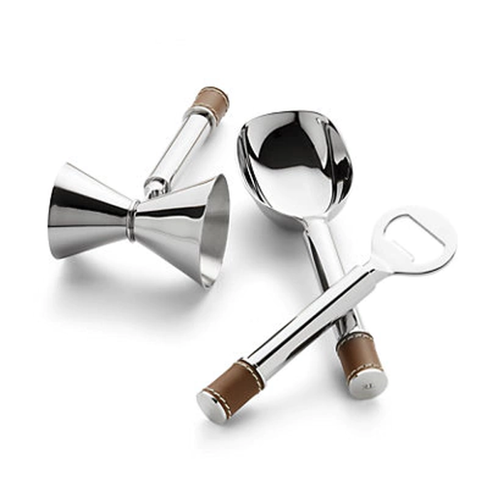 "Wyatt" nickel-plated steel bar set, 3 pieces