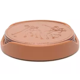 Garrett cup holders made of genuine leather, 4 pcs.