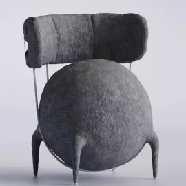 Стул Lymphochair художника Тараса Желтышева, серый