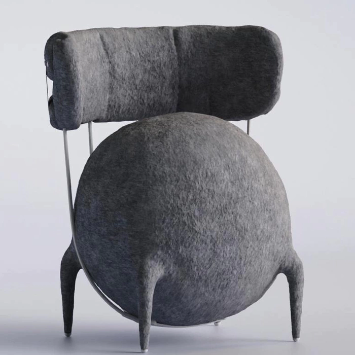 Lymphochair chair by Taras Zheltyshev, grey