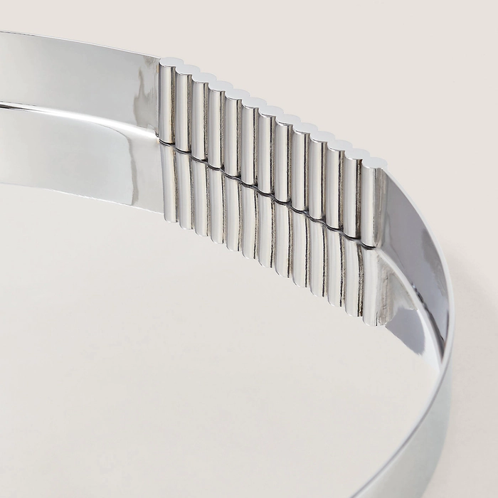 Thorpe round tray made of nickel-plated steel