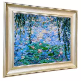Панно декоративное из стекла "Пруд с водяными лилиями" по мотивам работ К. Моне