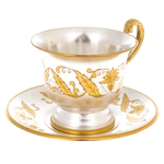 Silver cup and saucer No. 16 for 1 person, gilded