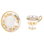 Silver cup and saucer No. 16 for 1 person, gilded