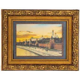 Painting on gold leaf "Kremlin embankment"