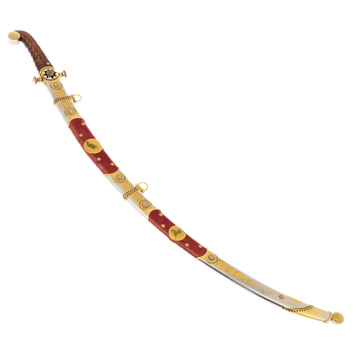 Gift saber "Vostok" with cubic zirconia, Zlatoust