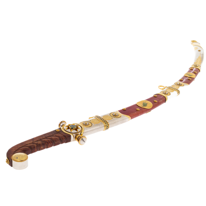 Gift saber "Vostok" with cubic zirconia, Zlatoust