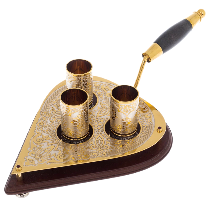 Vodka set "Trowel" for 3 persons, Zlatoust