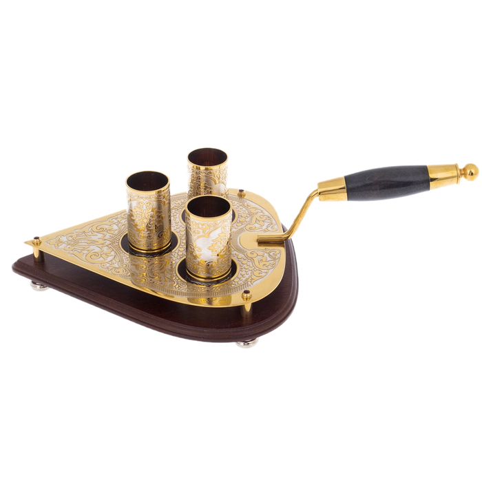 Vodka set "Trowel" for 3 persons, Zlatoust