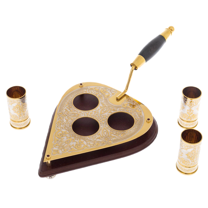 Vodka set "Trowel" for 3 persons, Zlatoust