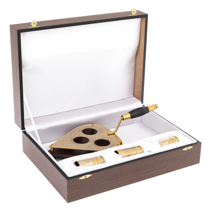 Vodka set "Trowel" for 3 persons, Zlatoust
