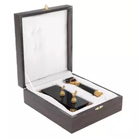 Станок для бритья "Статус" на подставке из яшмы, Златоуст