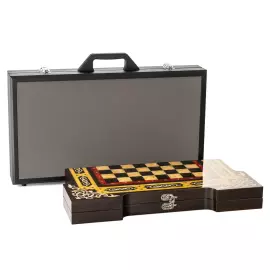 Шахматы из мореного дуба и янтаря "Арабские"