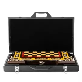 Шахматы из мореного дуба и янтаря "Арабские"