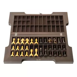 Шахматы из мореного дуба и янтаря "Арабские"