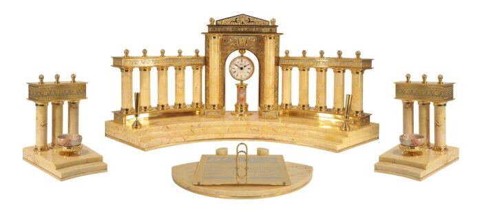 Table set of the head made of marble "Rome" Zlatoust