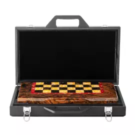 Шахматы из корня ореха и янтаря "Янтарные" мини