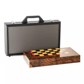 Шахматы из корня ореха и янтаря "Янтарные" мини