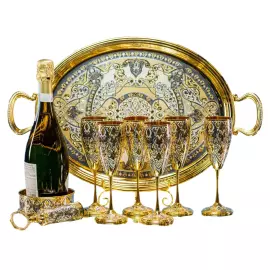 Набор для шампанского "Золотая роскошь" на 6 персон, Златоуст