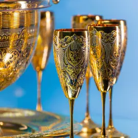 Набор для шампанского "Золотая роскошь" на 6 персон, Златоуст