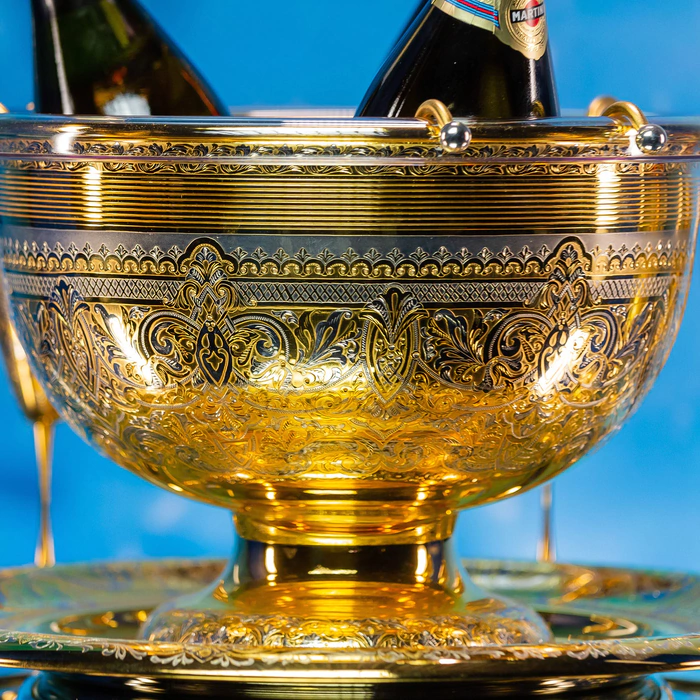 Golden Luxury champagne set for 6 persons, Zlatoust
