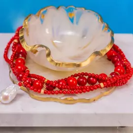 Композиция из мрамора и бронзы "Дары" с вазочкой