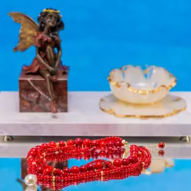 Композиция из мрамора и бронзы "Дары" с вазочкой