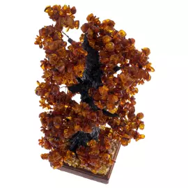 Дерево из янтаря "Дуб" коньячный