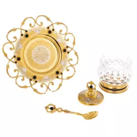 Икорница на подносе "Королевская" Златоуст