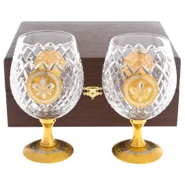 Набор бокалов для коньяка "Гербовый" на 2 персоны, Златоуст