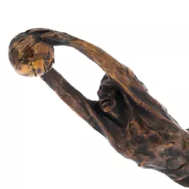 Bronze statuette "Lev Yashin with a ball" on a marble stand