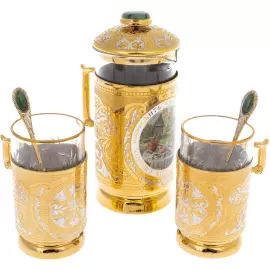 Набор для чая "Френч" на 2 персоны, 5 предметов, Златоуст