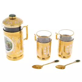 Набор для чая "Френч" на 2 персоны, 5 предметов, Златоуст