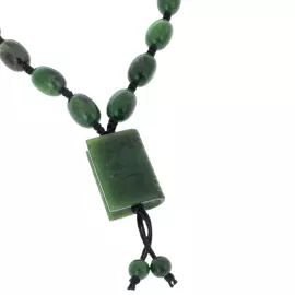 Четки из нефрита "Мусульманские. Книга" с шариками, зеленые