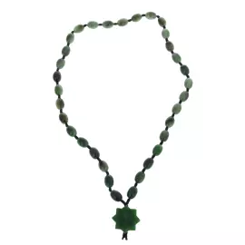 Четки из нефрита "Мусульманские. Звезда" без шариков, зеленые