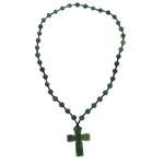 Rosary of jade "Christian. The green Cross